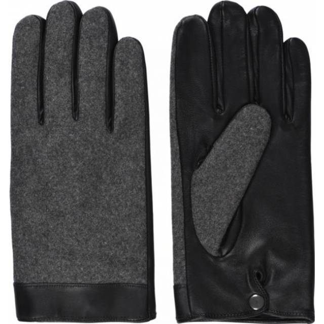 Claudio Læderhandsker Med Stof - Sort