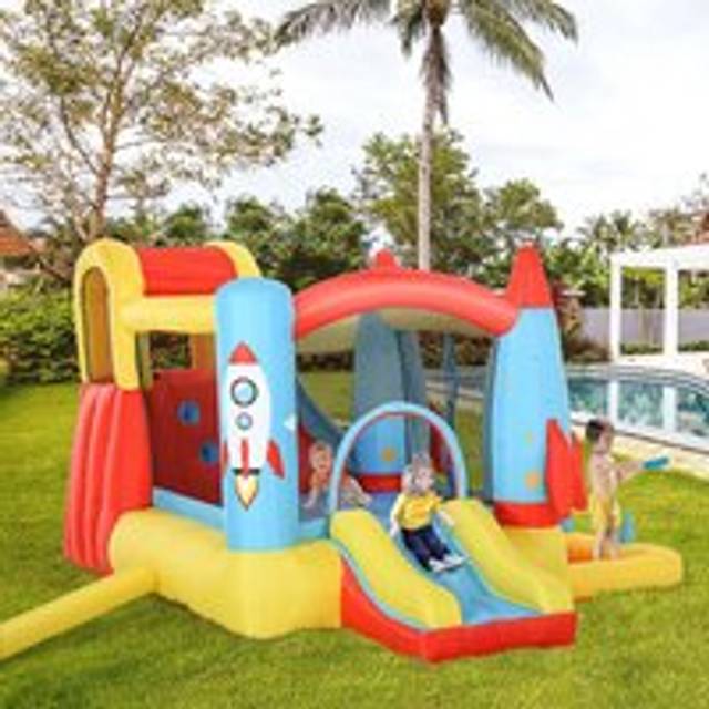 Bounce Castle Inflatable Trampoline Slide Pool Rocket Design 3.4 x 2.8 x 1.85m