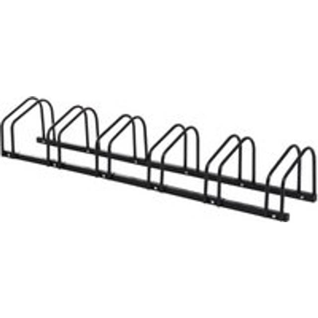 Homcom Bike Stand Parking Rack Floor or Wall Mount Bicycle Cycle Storage Locking Stand 179L x 33W x 27H (6 Racks
