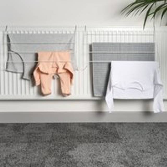 OHS 2 x Drying Rack Radiator Clothing Dryer Hanger Rail Foldable Storage in White