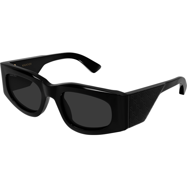 Gucci Rectangular Solbriller Uld - Sort