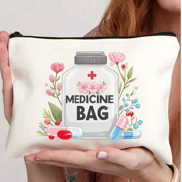 SHEIN Portable Small First Aid Kit, Compact Medicine Box, First Aid Bag And Pill Organizer For Outdoor Travel, Office And Everyday Carry