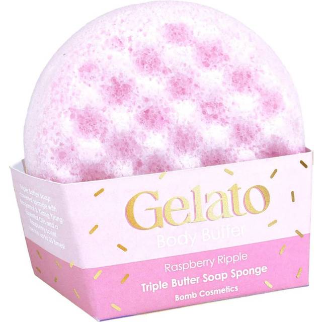 Bomb Cosmetics Gelato Body Buffer Sponge Raspberry Ripple - 200g