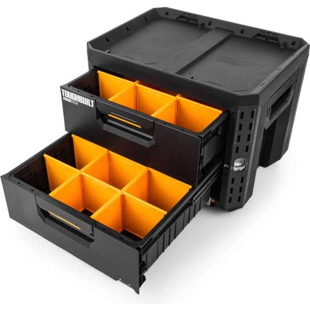 Toughbuilt Stacktech Black 16In 2 Drawer System Chest - One Size