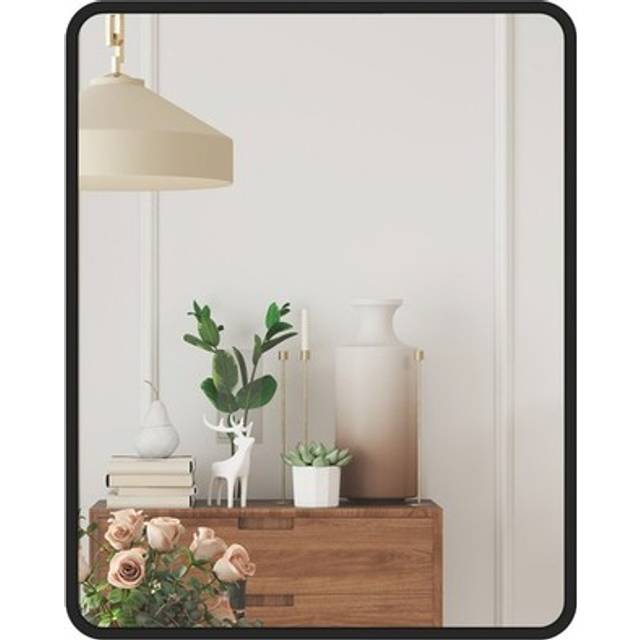 Homcom Rectangular Mirror With Metal Frame, Decorative Wall Mirror, Black