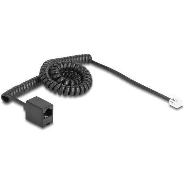 DeLock Telefonkabel Spiralkabel RJ11 Stecker RJ45 3m