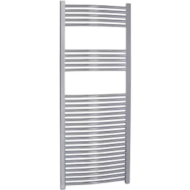 Kudox Chrome Curved Single Panel Vertical Towel Radiator - 1600 x 600mm