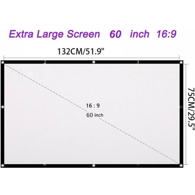 60 Inch 16 9 HD Foldable Portable Projector Screen