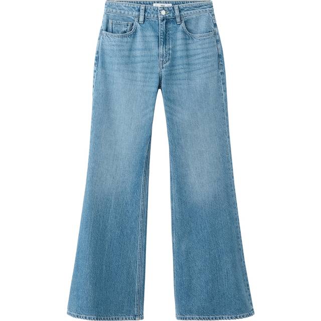Mango Mid-Rise Flared Jeans, Blue, Size 12, Women