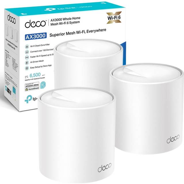 TP-Link Deco X50(3-pack) AX3000Mbps Mesh WiFi 6 System, AI-Driven, Cov
