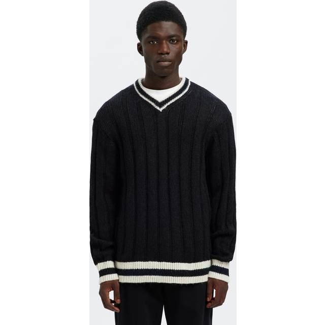 LS Knit Relaxed Rib V-Neck