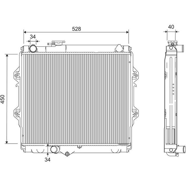 VALEO 701280 Engine radiator Aluminium, without coolant regulator