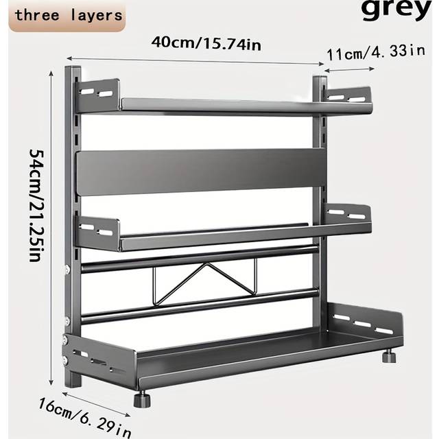 TEMU Kitchen Storage Rack, Countertop Seasoning Rack, Knife Holder, Multifunctional Oil, Salt, Sauce, Vinegar Storage Rack, Shelf