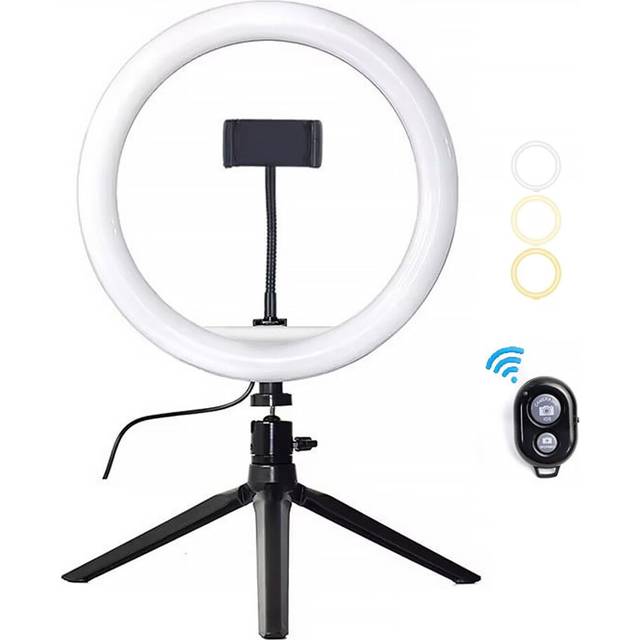 10 Inch LED Ringlys With Stativ Og Telefonholder
