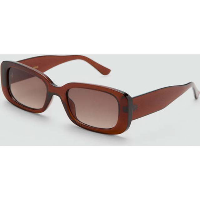 Mango Rectangular Frame Sunglasses - Brown