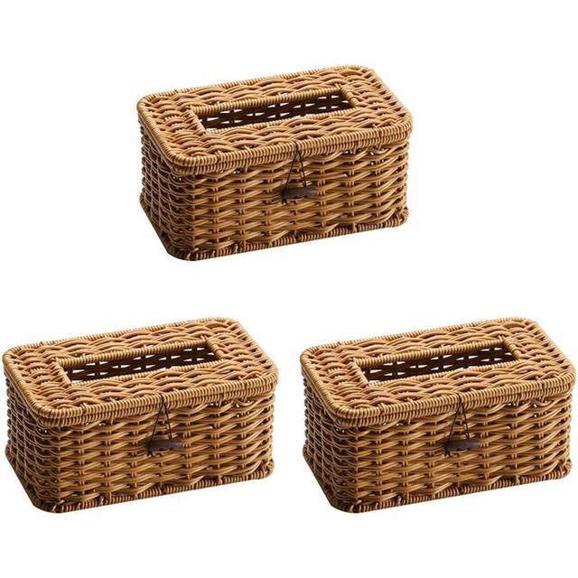 Typecat 3X Rattan Rectangular Tissue Box Cover