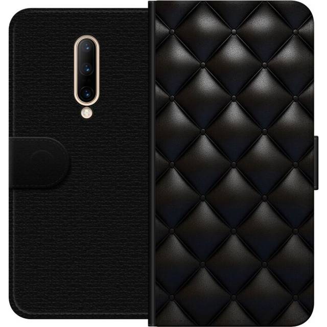 iSecrets OnePlus 7 Pro Tegnebogsetui Lyxiga Rutor - Sort