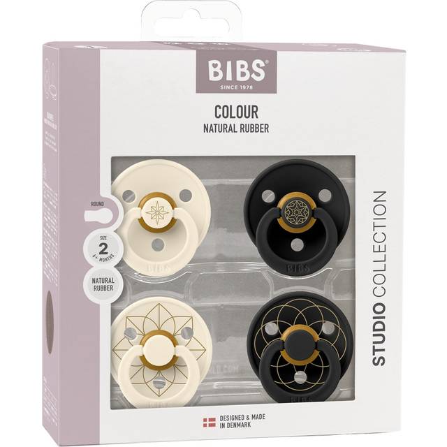 Bibs Colour Sutter Rund Ivory Sort Guld