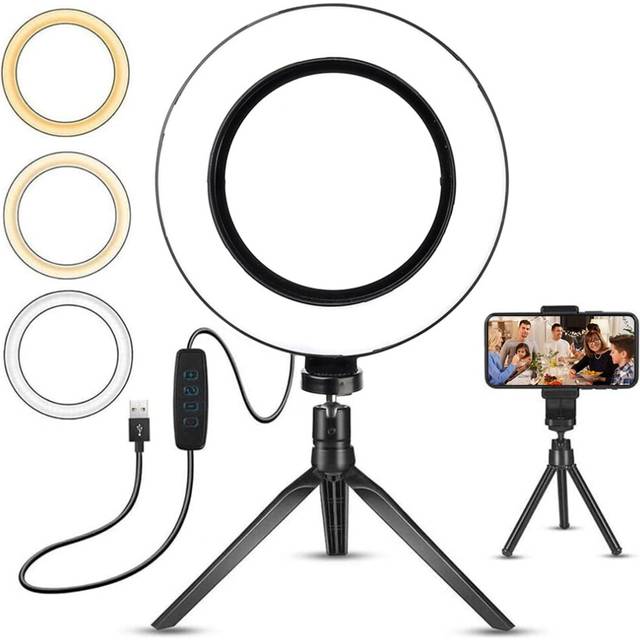 6 Inch LED Ringlys Med Stativ