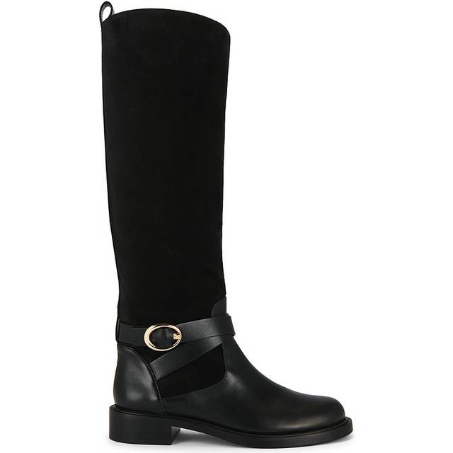 Stuart Weitzman Benni Riding Boot Leather Sko - Sort