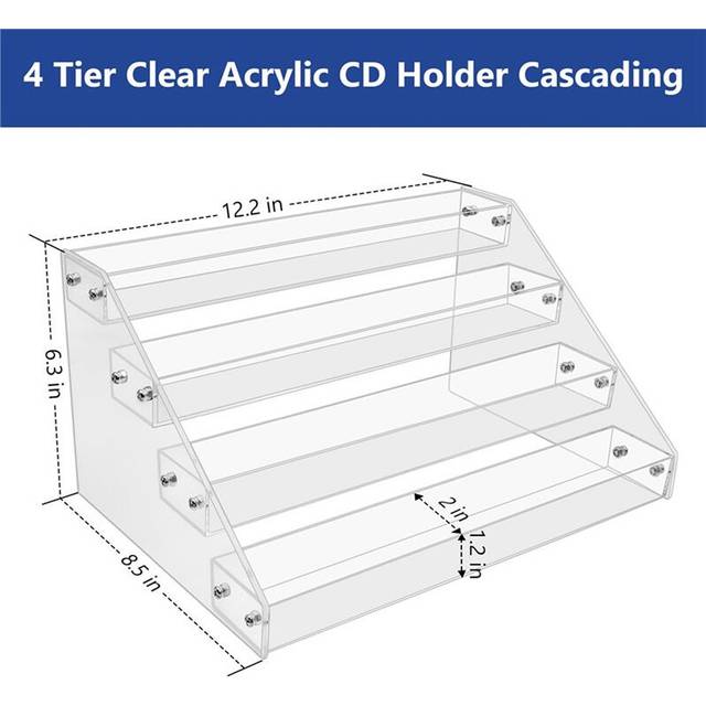 Typecat 4Tier Clear Acrylic CD Storage Rack