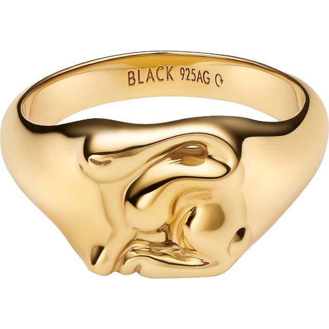 Maria Black Rabbit Mini Signet Ring Gold