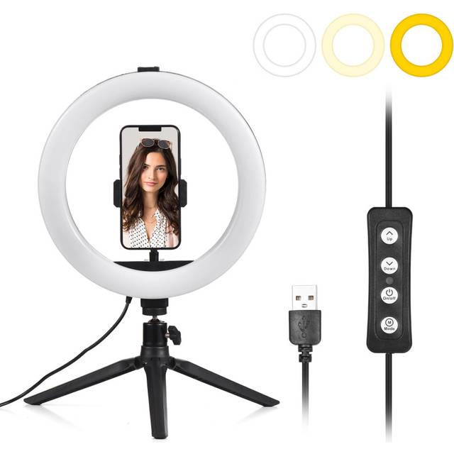 10 Tommer LED Ringlys 3 Tilstande