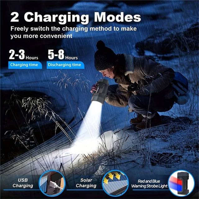 Melitt Solar LED Flashlight COB Side Multifunctional