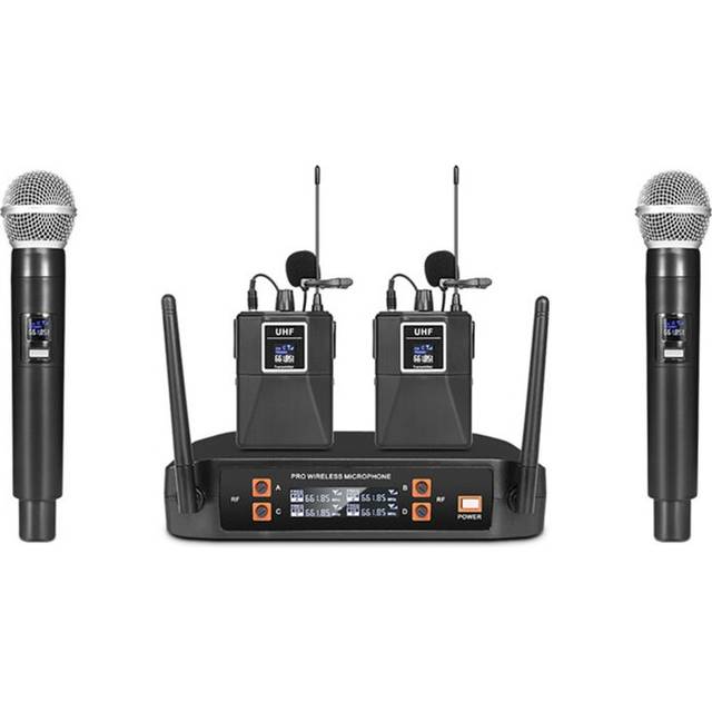 Wireless Handheld 4 Channel UHF Microphone System