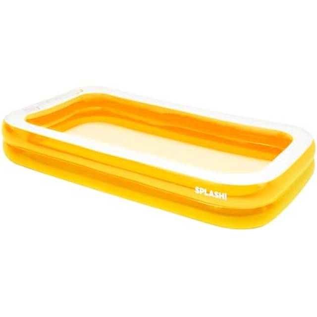 Splash Inflatable Paddling Pool - 10Ft, Lightweight, Durable, Easy Inflation & Drainage - Yellow - One Size