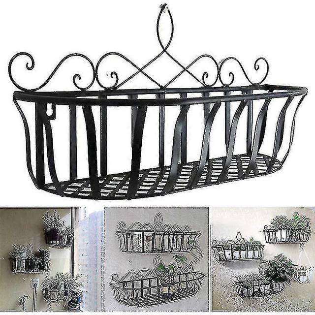 Hanging Planter Rack Metal Wire Railing Flower Pots Plantekrog