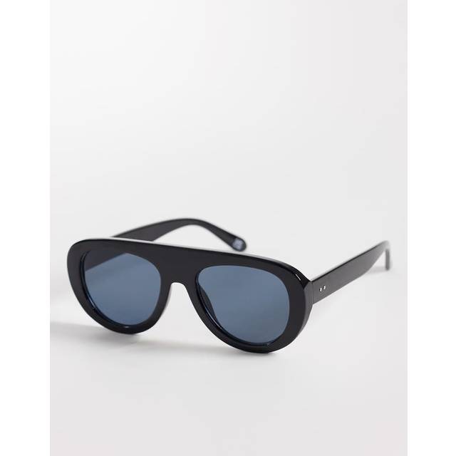 ASOS DESIGN Sorte Runde Aviator Solbriller