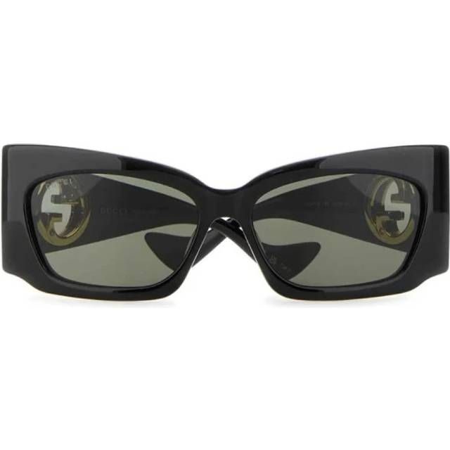 Gucci Interlocking G Rectangular Solbriller - Sort