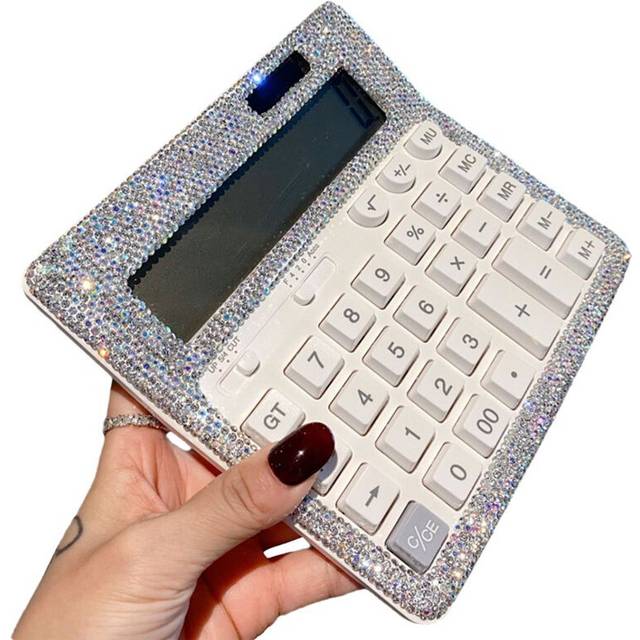 Torribaly Rhinestone Crystal Calculator LCD Display