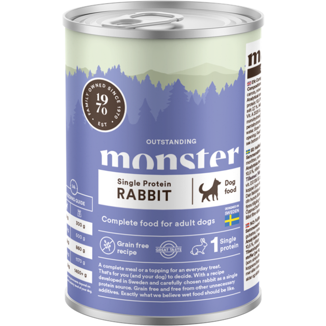 Monster Vådfoder Single Protein Rabbit 400g