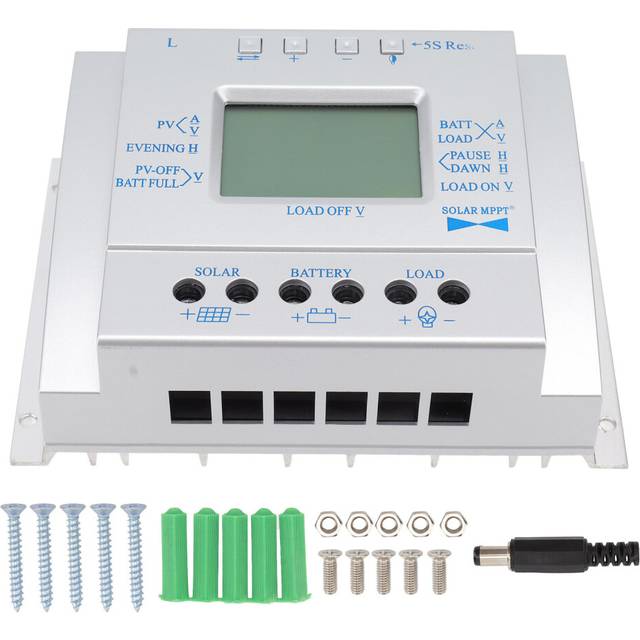 Solcelle MPPT Controller Multibeskyttelsesladecontroller LCD