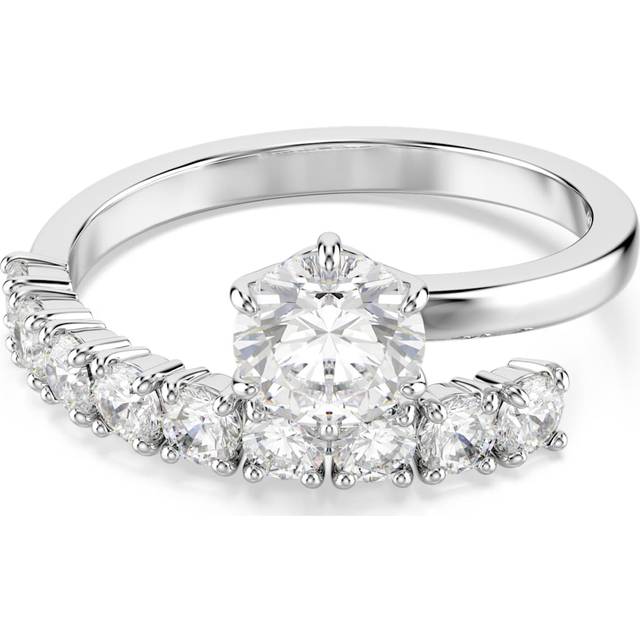Swarovski Matrix Offener Ring Rundschliff Weiß Rhodiniert
