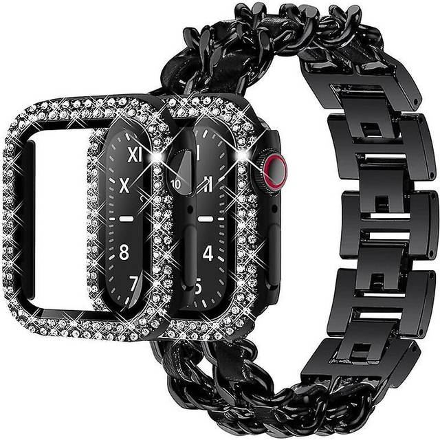 Watch Strap Double Row Rhinestone Case