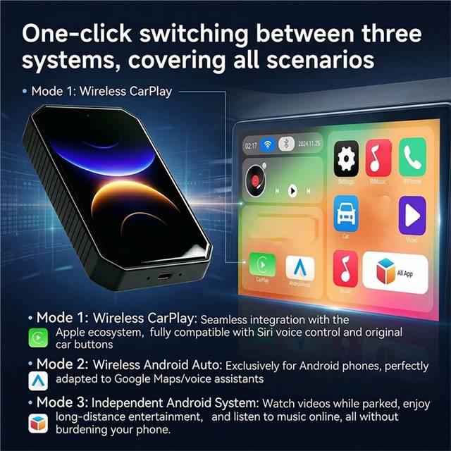 CarRocket CarPlay Video Box Wired Android 15 System