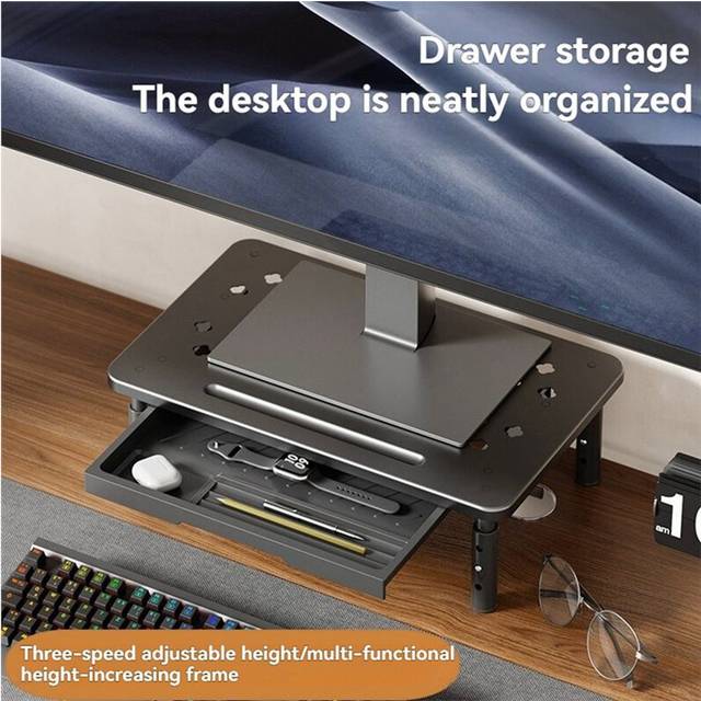 Kepptory Computer Monitor Stand 3 Height Adjustable Rack
