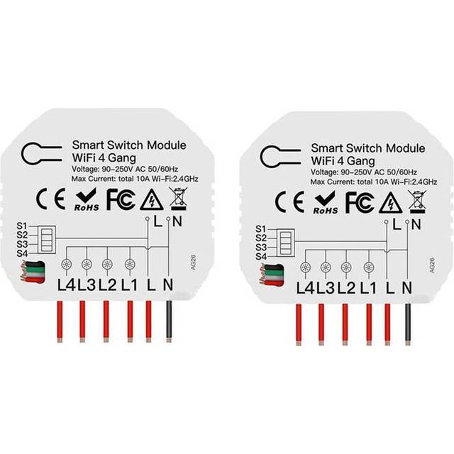 Typecat 2Pcs 4 Way WiFi Module Tuya Light Control