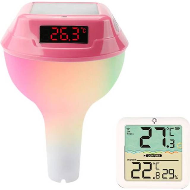 Solar Powered Pool Thermometer LED Display