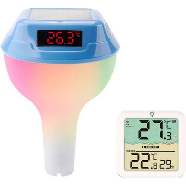 Solar Powered Pool Thermometer LED Display