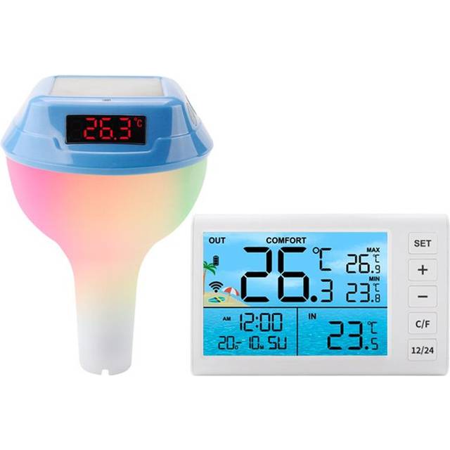 Solar Powered Pool Thermometer RGB LED