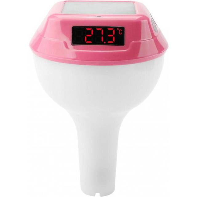 Pink Solar Floating Pool Thermometer Waterproof LED Display