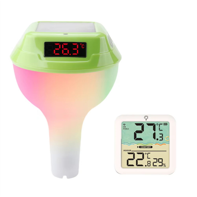 Solar Powered Pool Thermometer LED Display