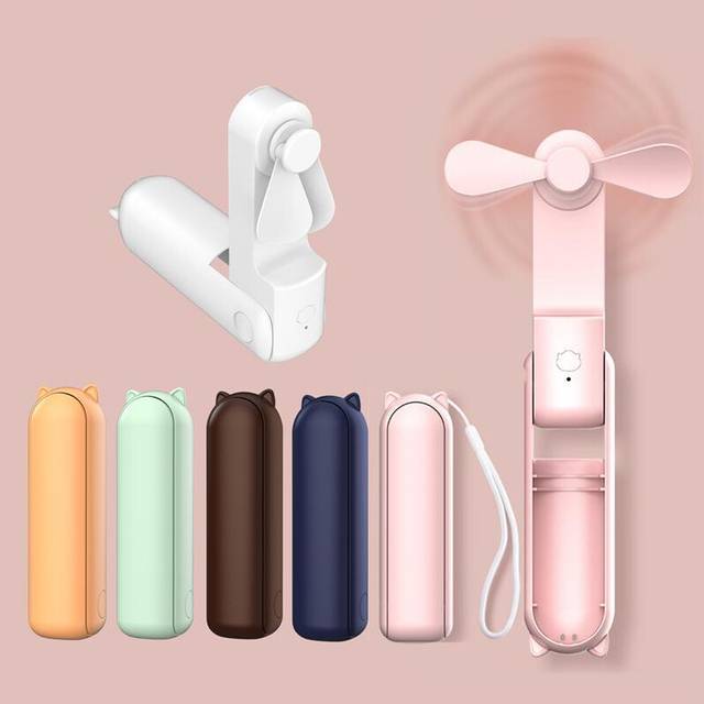 Portable Mini Handheld Fan with LED Light