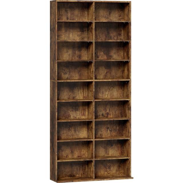 Homcom 640 CD Storage Tower Rustic Brown
