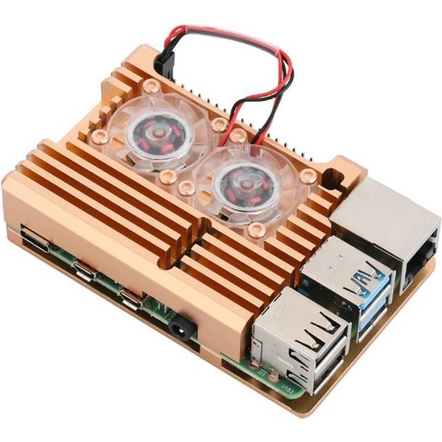 Kepptory Raspberry Pi 4 Aluminum Case Dual Cooling Fan