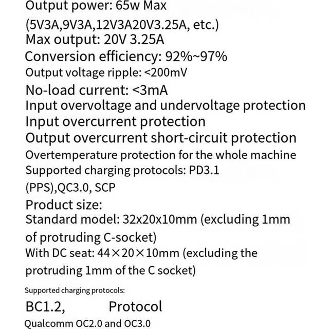 PD65W Fast Charging Module Type-C Interface